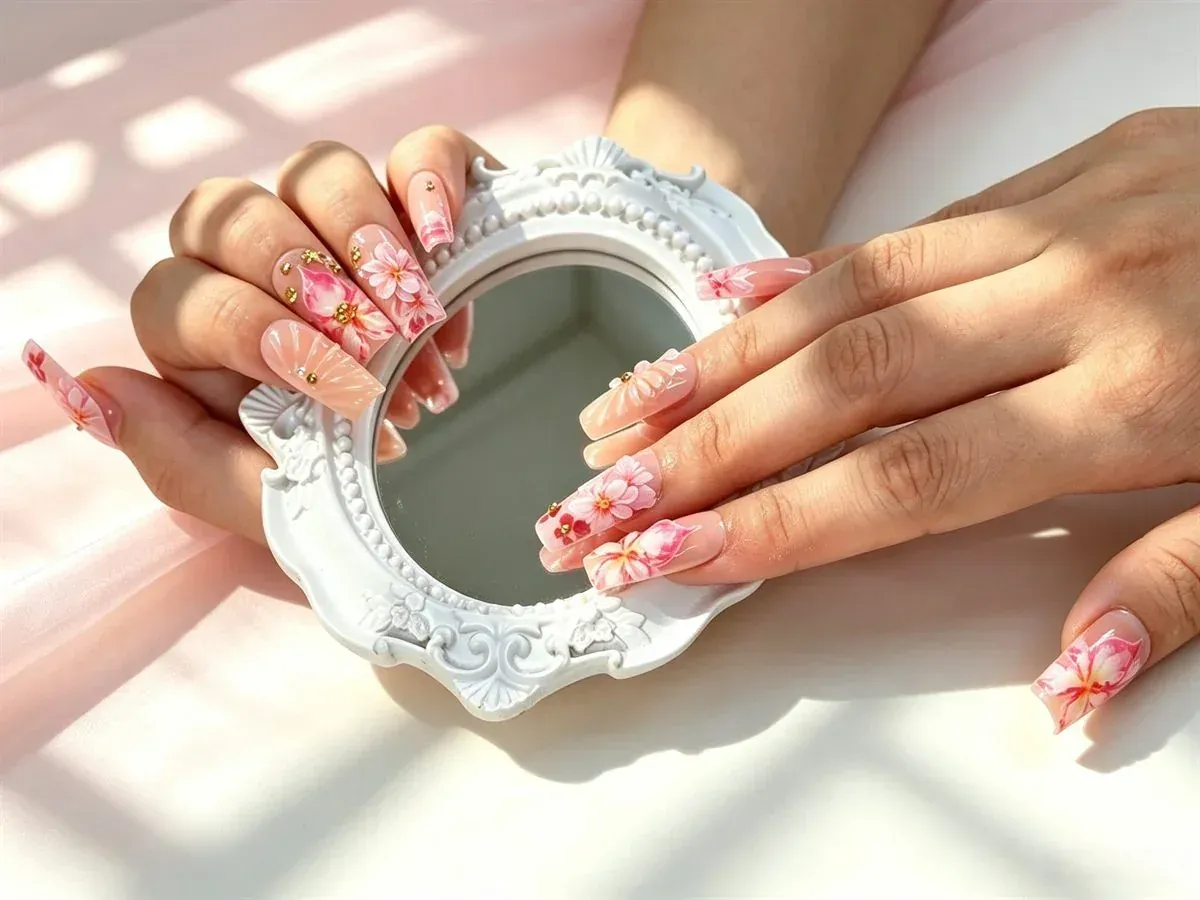 Sweet Cute Aesthetic Luxury Coquette Handmade Press-On Nails